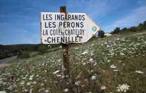 The sign to Les Ingarands
